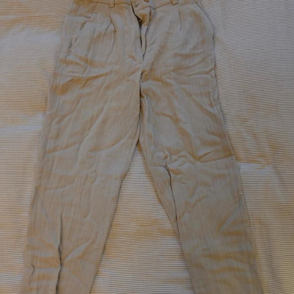 Dkny Women's Cream and Grey Trousers